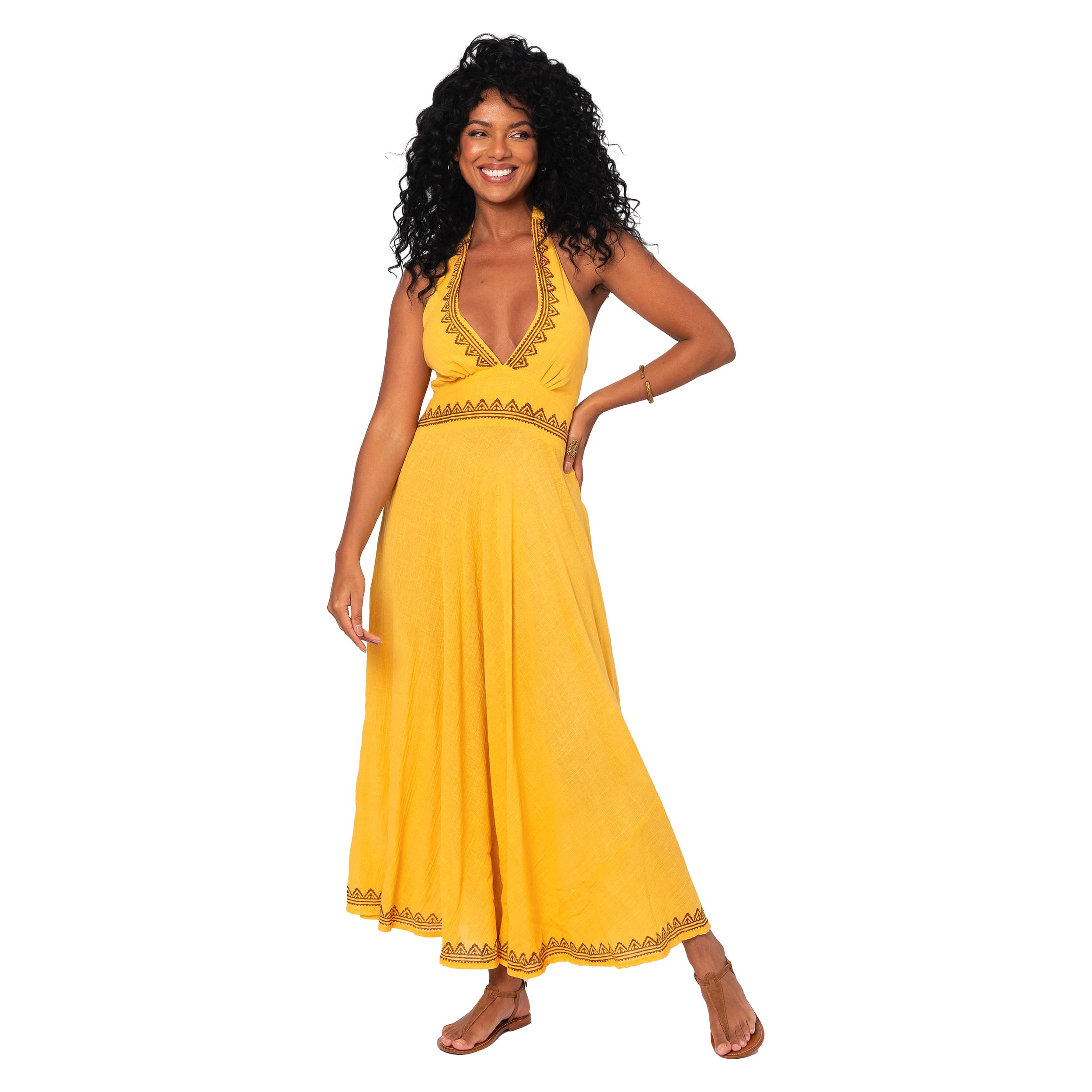 Robe été longue sans manches Nea - 100% coton - Akoustik Online