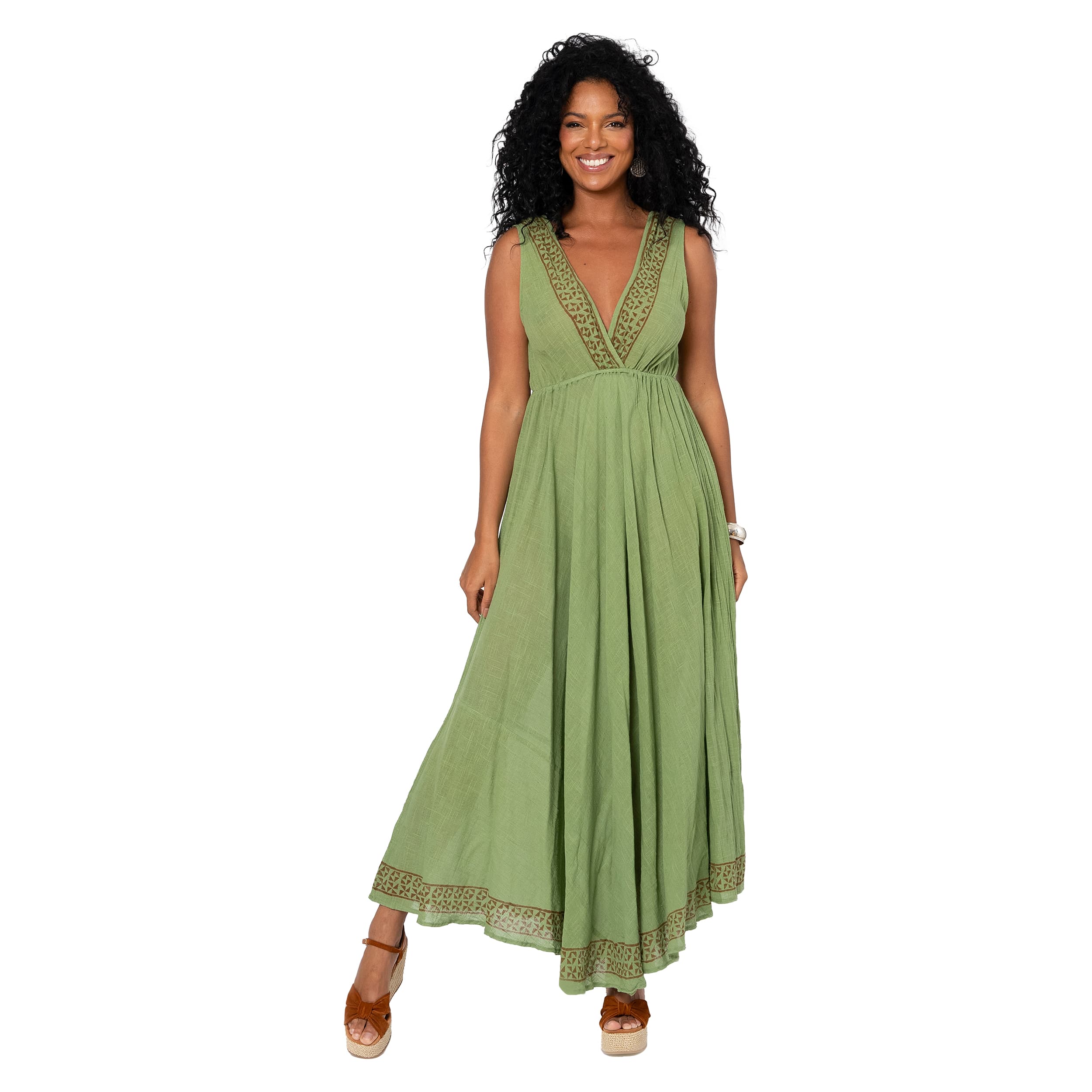 Robe été longue sans manches Coretta - 100% coton - Akoustik Online