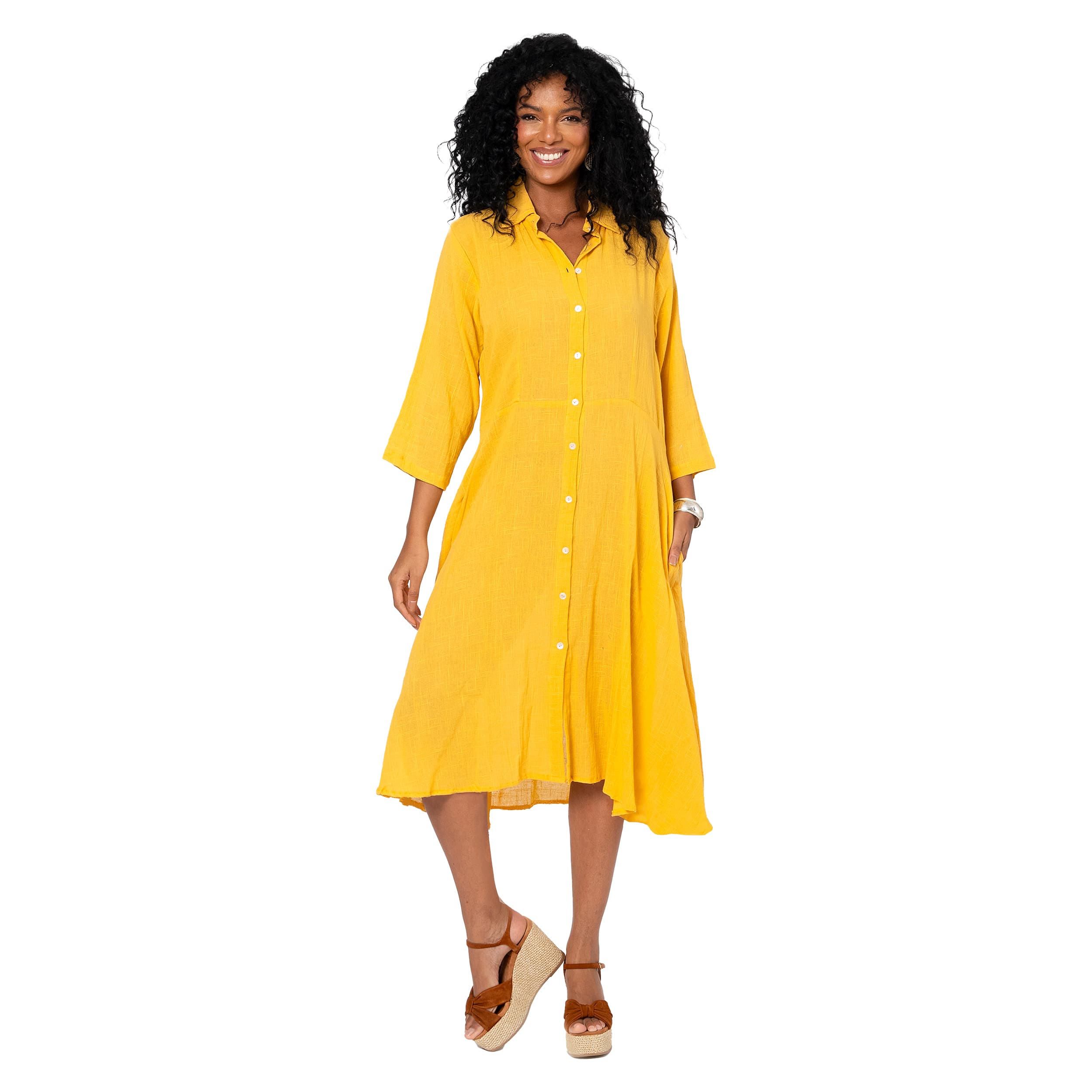 Robe été mi-longue manches 3/4 Xzavier - 100% coton - Akoustik Online