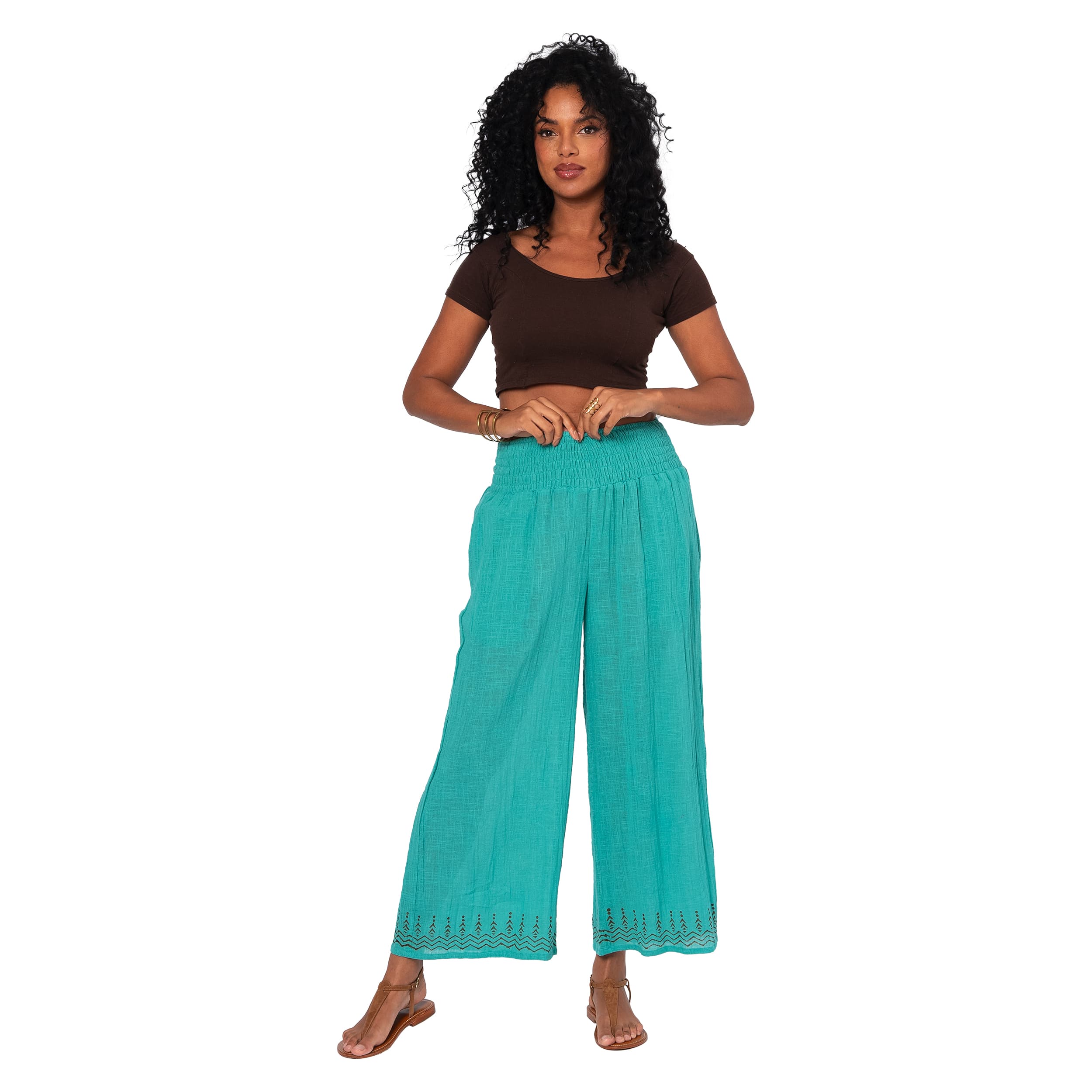 Pantalon été mi-long Donar - 100% coton - vert - Akoustik Online