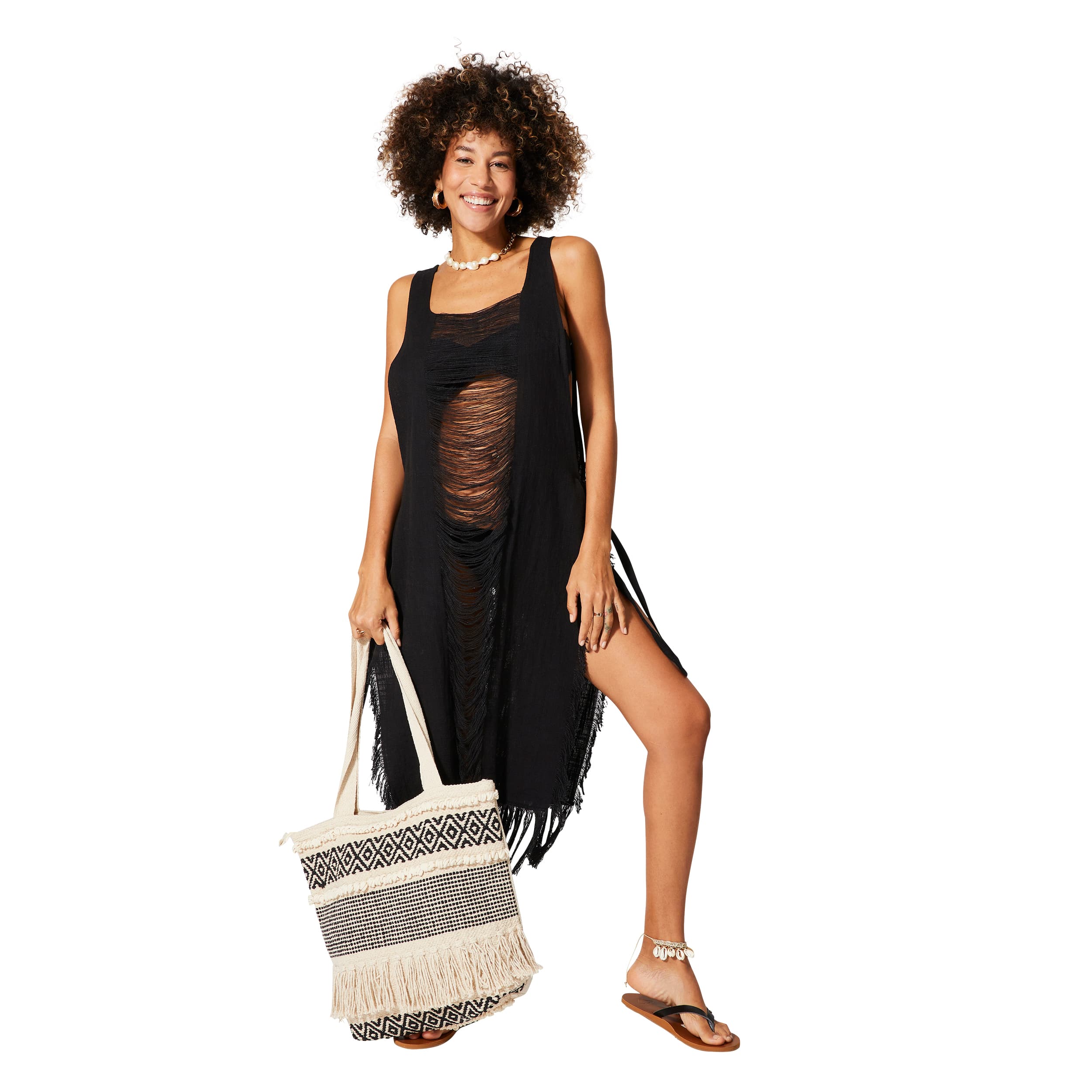 Robe été mi-longue sans manches Isidora - 100% coton - Akoustik Online