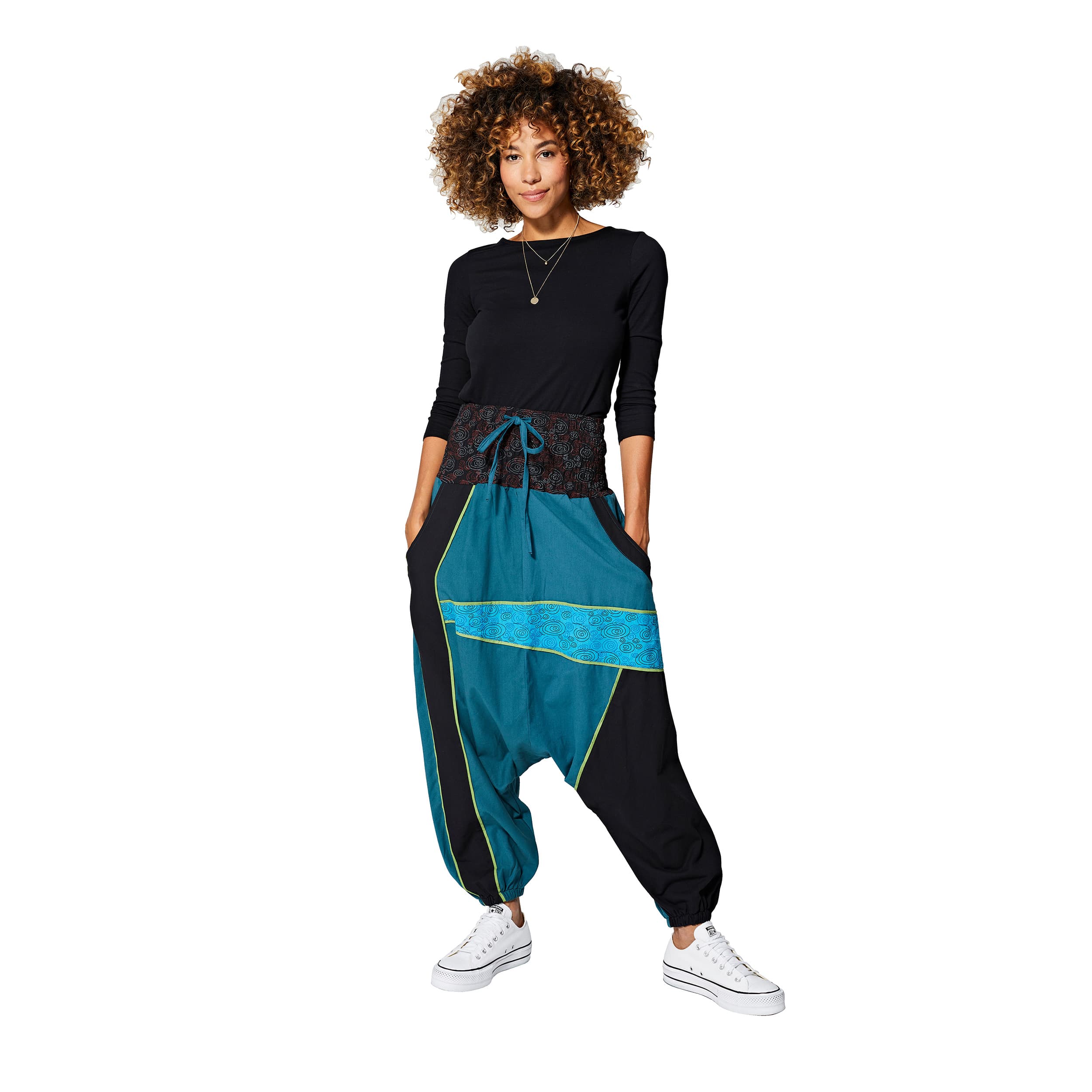 Sarouel hiver Jordan - 100% coton - noir, bleu, vert - Akoustik Online