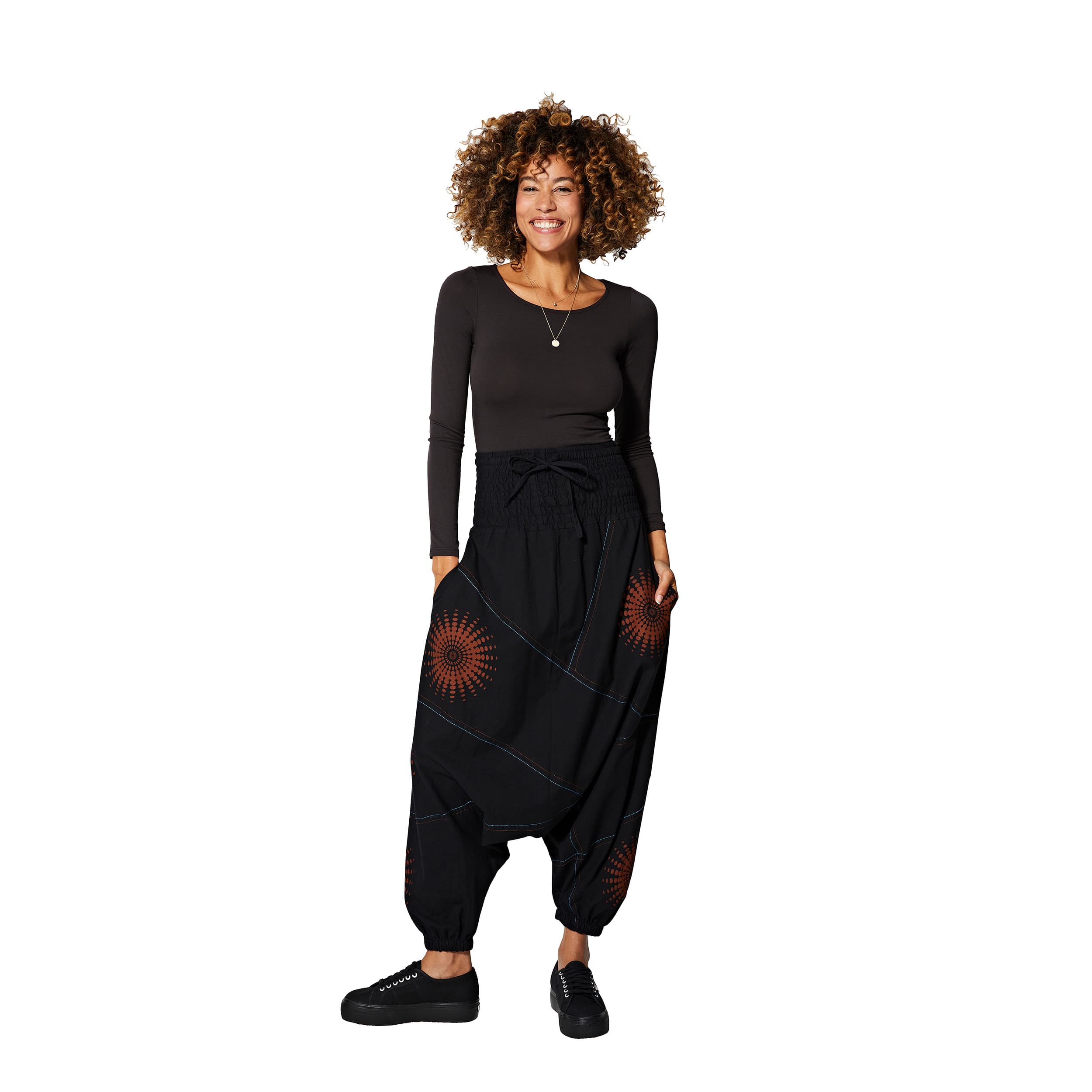 Sarouel hiver Anwar - 100% coton - noir, marron - Akoustik Online