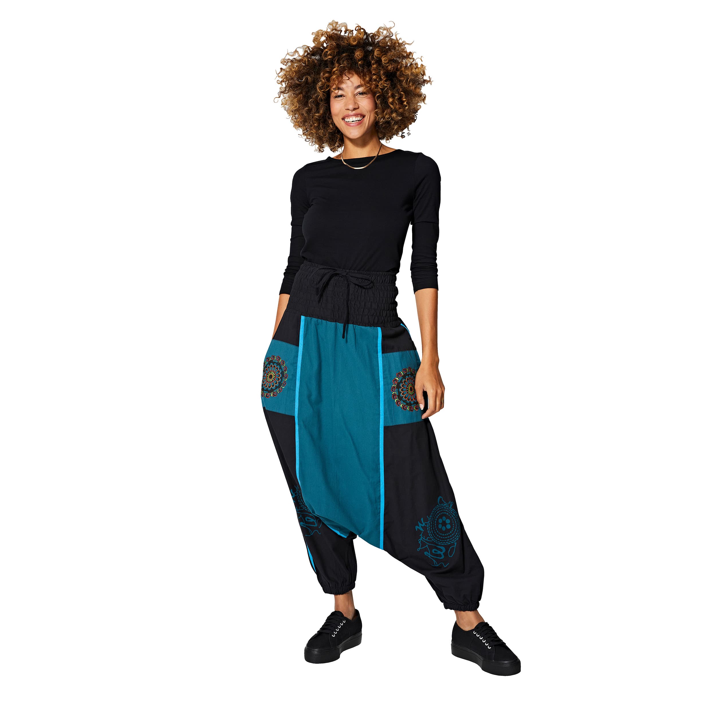 Sarouel hiver Jorma - 100% coton - noir, bleu - Akoustik Online