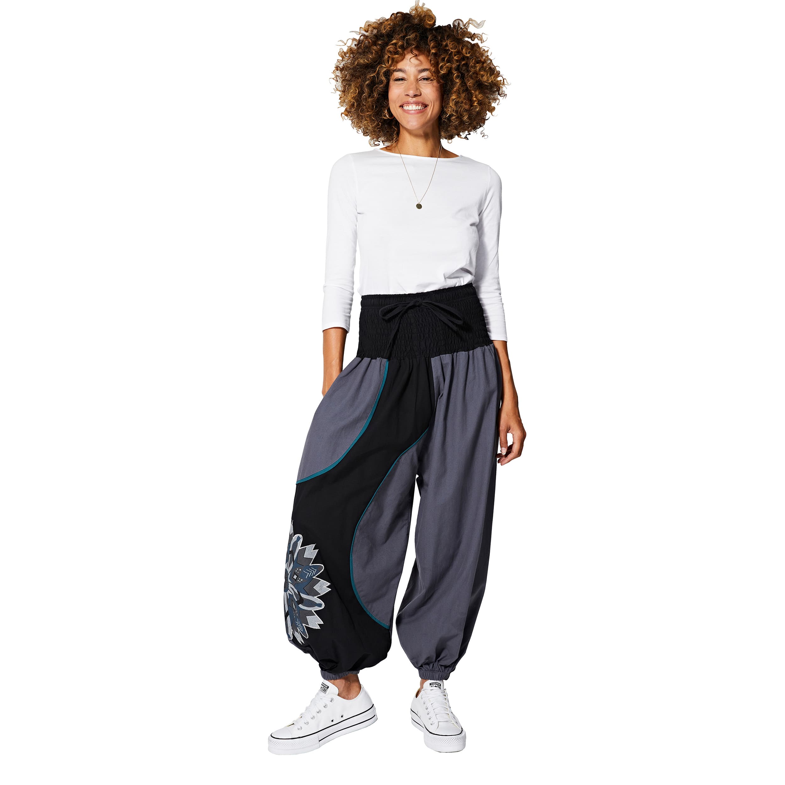Pantalon hiver Mitzi - 100% coton - gris, noir - Akoustik Online