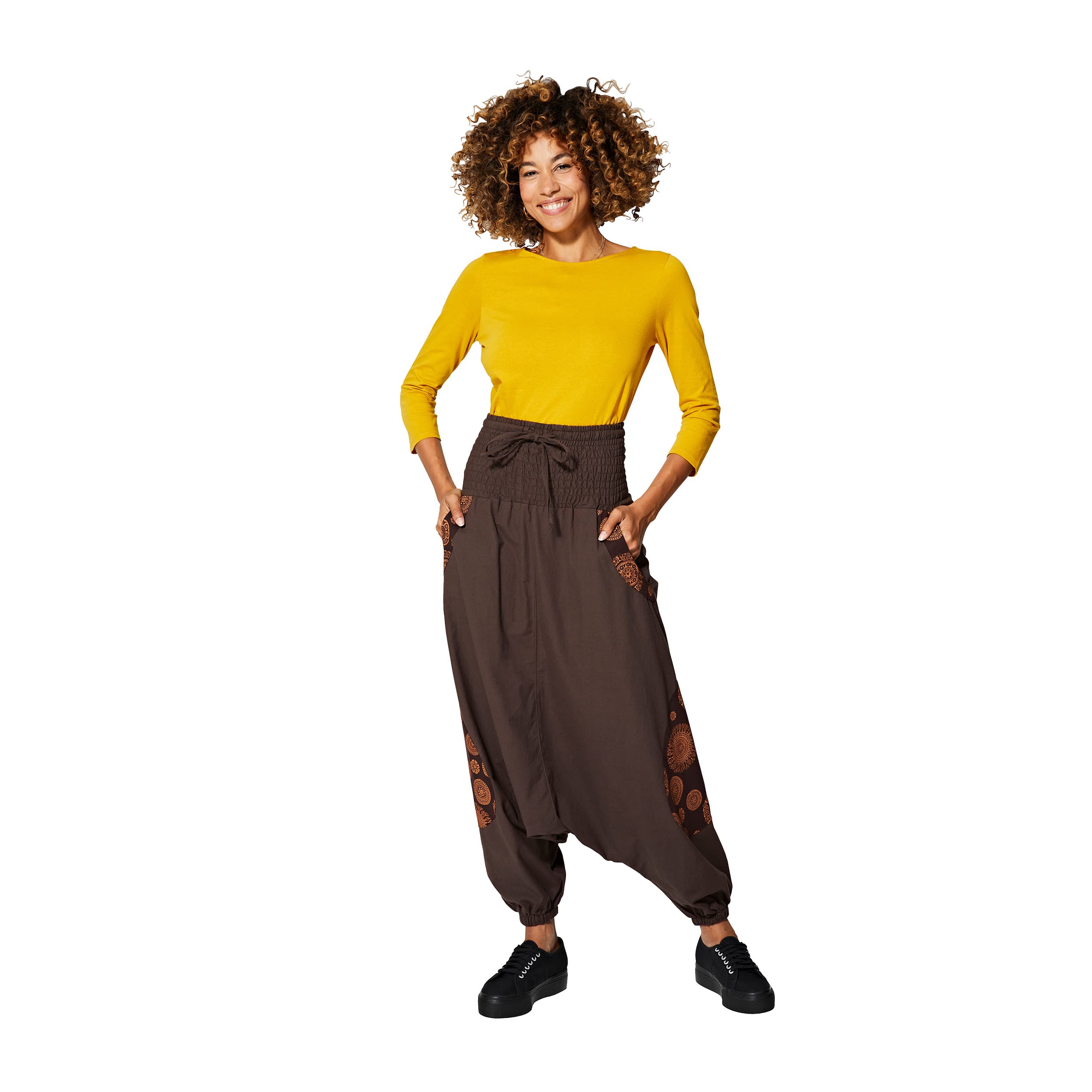 Sarouel hiver Adriel - 100% coton - marron - Akoustik Online