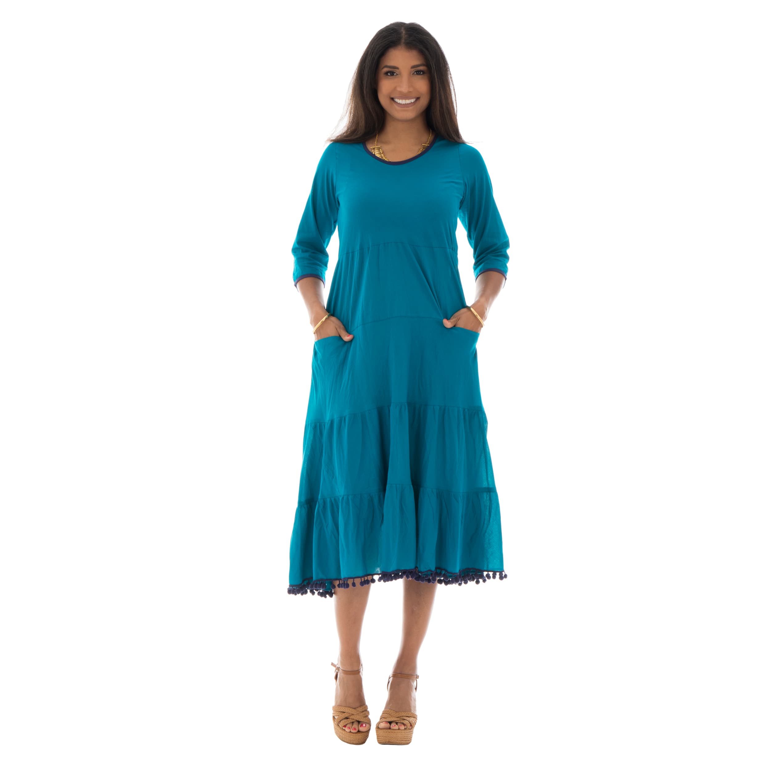Robe été Shannon - 100% coton - turquoise - Akoustik Online
