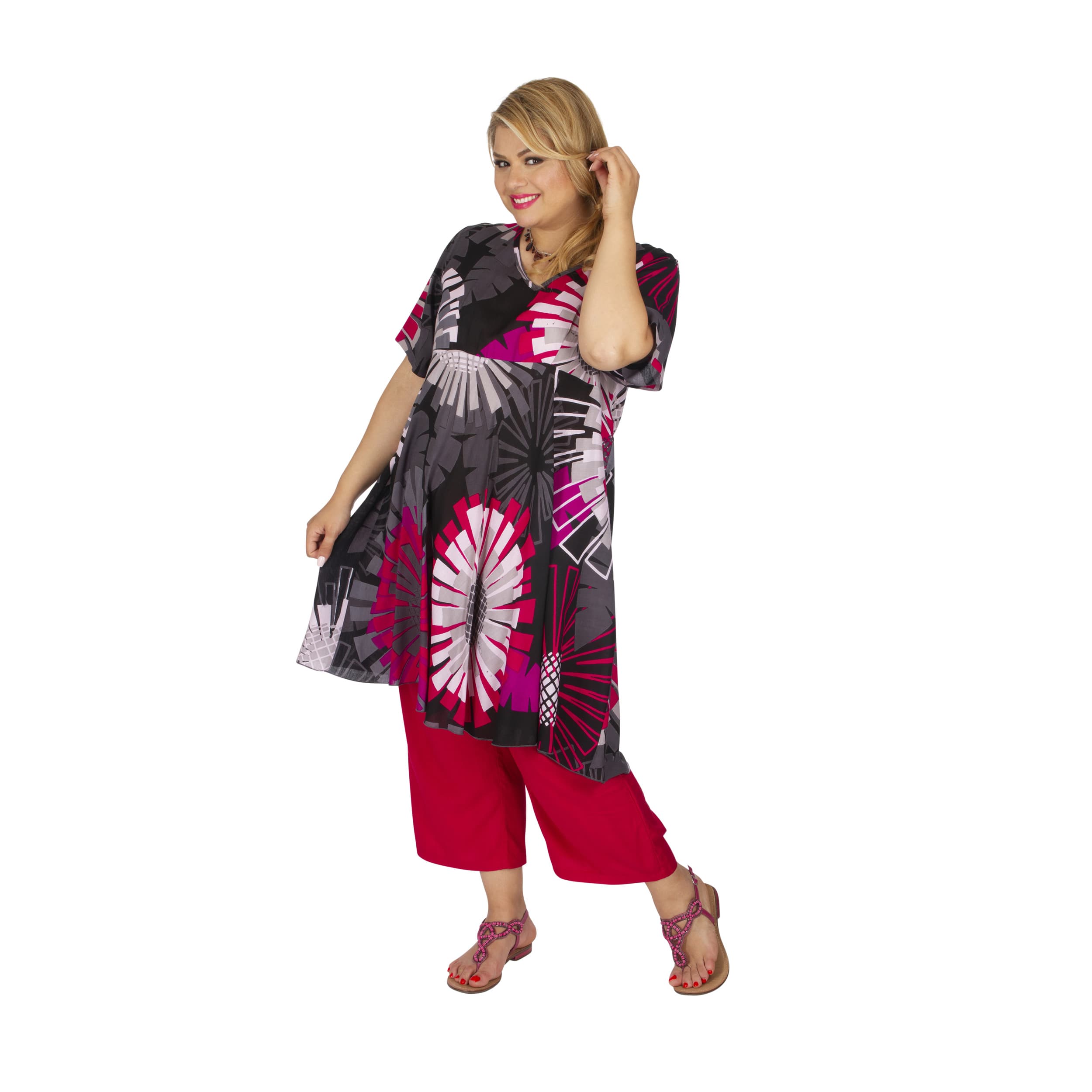 Tunique été German - 100% rayonne - noir, gris, rose - Akoustik Online