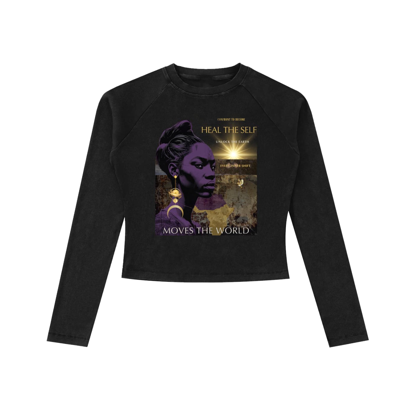 T-shirt Femme manches longues effet lavé