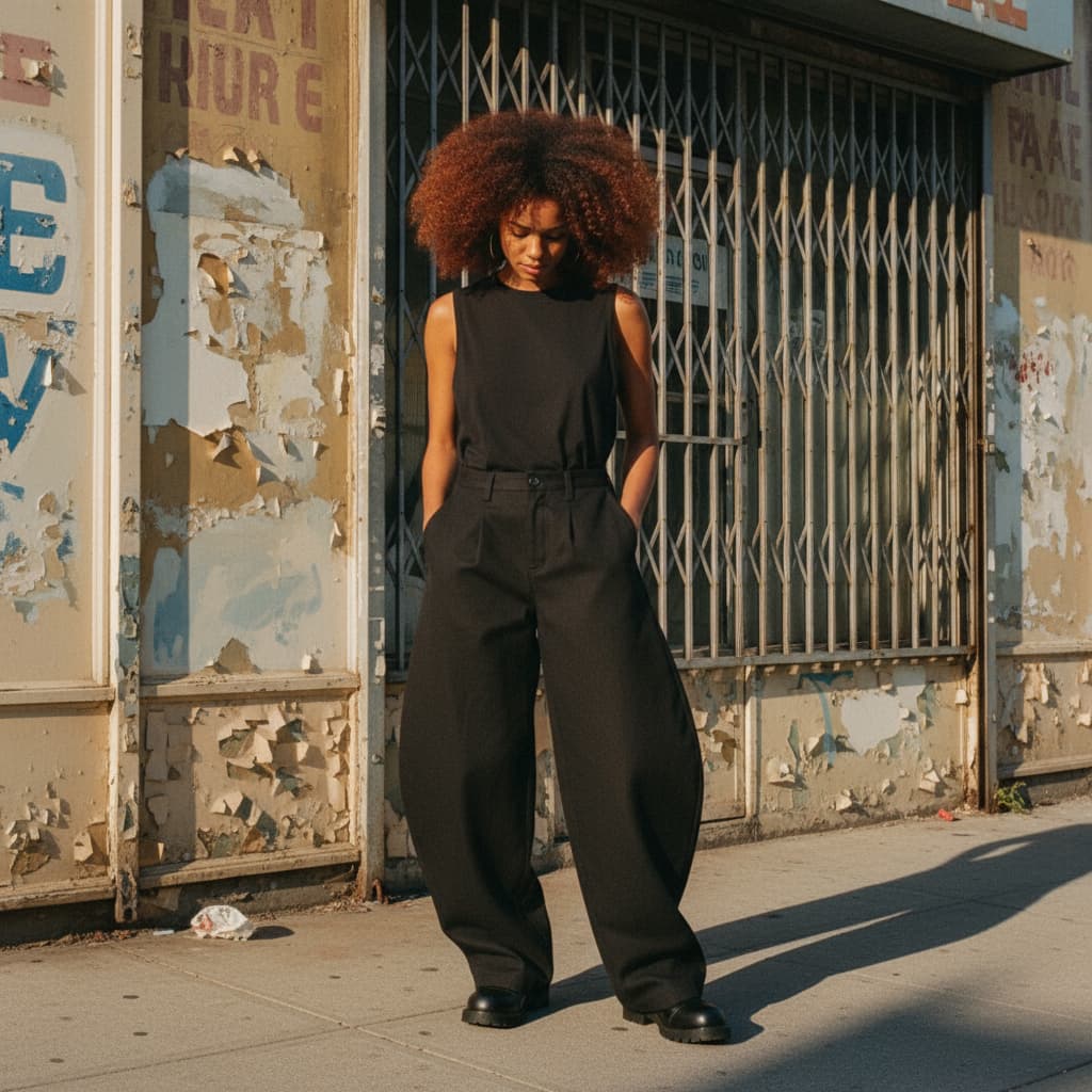 Pantalon unisexe – coupe loose curved-blade – 300 g/m²