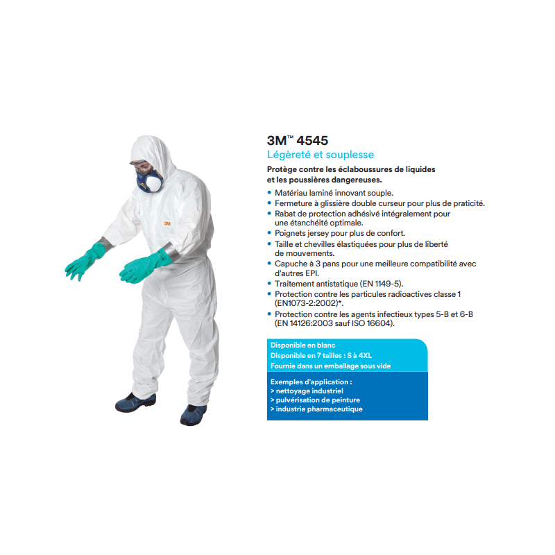 3M 4545 Combinaison de Protection Taille L