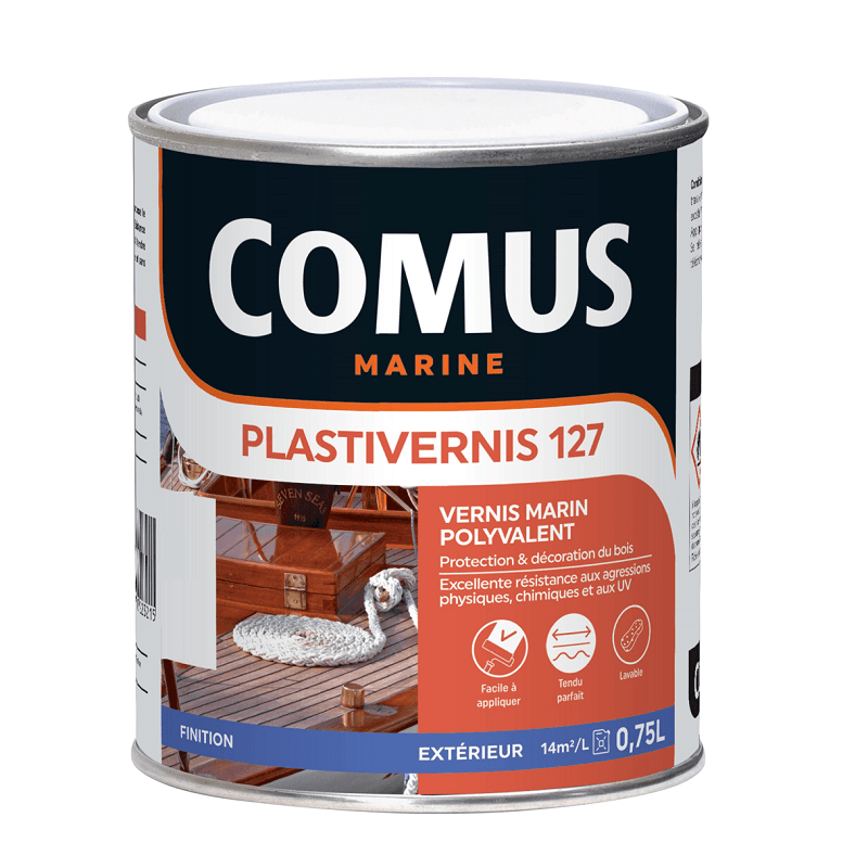 Comus Vernis Bois Marin Plastivernis 127 - 750 ML Brillant ou Satiné
