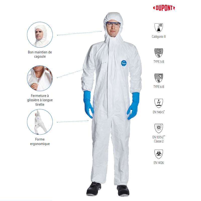 COMBINAISON TYVEK CLASSIC XPERT - Cat III - Types 5 et 6