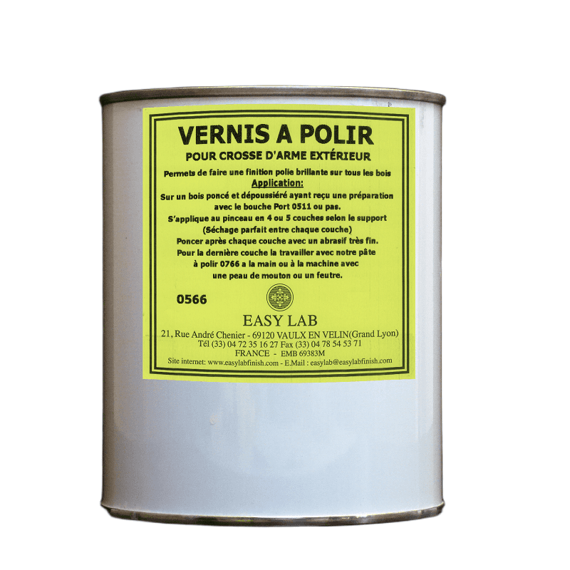 Easylab 0566 – vernis à polir monocomposant pour finition extérieure de crosse d’arme