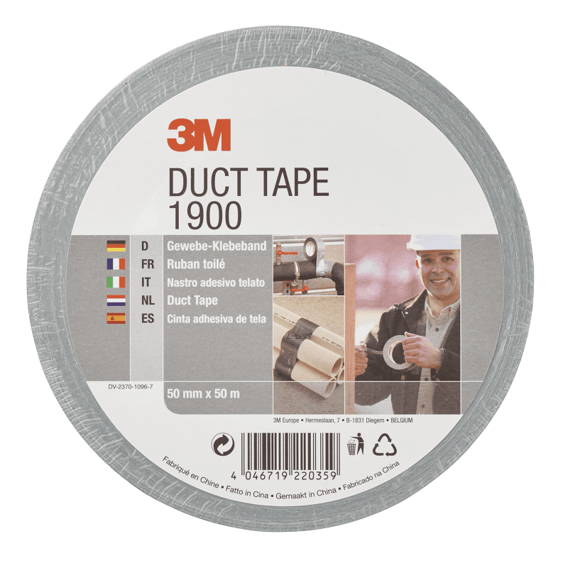 3M 1900 – Ruban adhésif toilé argent 50 mm x 50 m, Duct Tape polyvalent