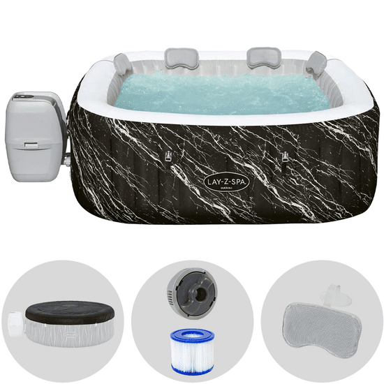 Bestway Lay-Z-Spa Hollywood AirJet 6001F carré - Ø180x66 cm - Spa gonflable pour 4-6 personnes