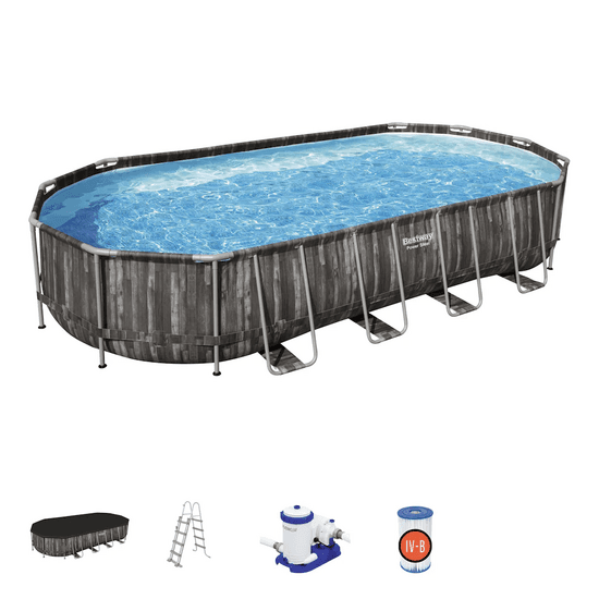 Bestway Power Steel 561ES - 732x366x122 cm - Piscine ovale