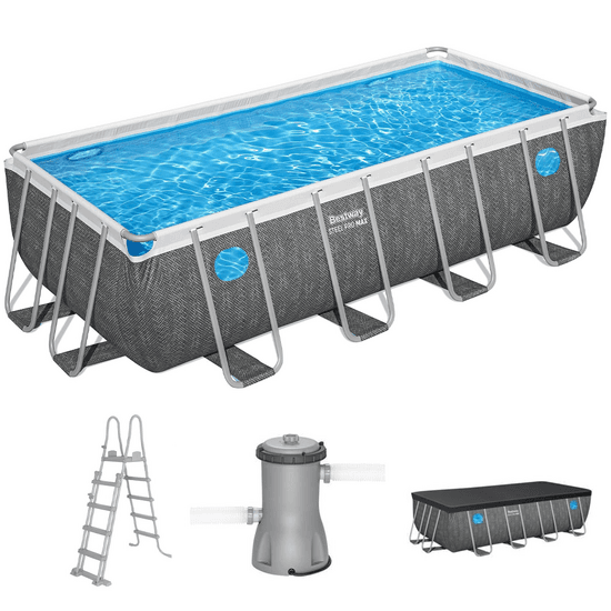 Bestway Steel Pro Max Splashview 561MB - 488x244x122 cm - Piscine hors-sol pour 5-6 personnes