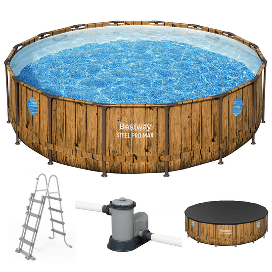 Bestway Steel Pro Max Splashview 56725 - Ø488x122 cm - Piscine ronde pour 9-10 personnes