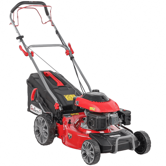 GeoTech Pro S46-140BG - Tondeuse à gazon thermique autotractée - 2en1: ramassage + éjection arrière