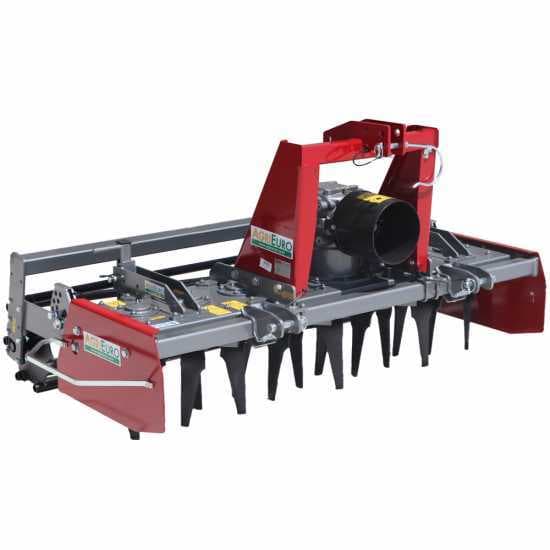 Herse rotative RH170 - largeur de travail 170 cm - 16 lames série médium - Rouleau à cage