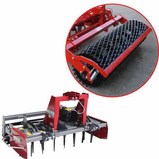 Herse rotative RH170 - largeur de travail 170 cm - 16 lames série médium - Rouleau à treillis