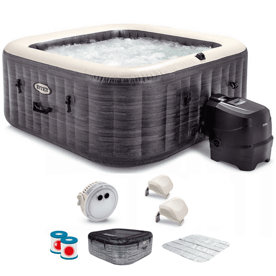 Intex CarrĂ©e Greystone Deluxe 28450NP - Ă173x71 cm - Piscine hydromassage spa