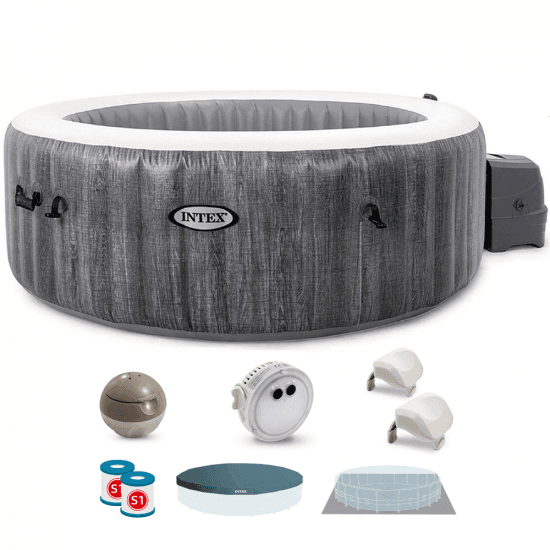 Intex Ronde Greywood Deluxe 28440EX - Ø196x71 cm - Piscine hydromassage spa