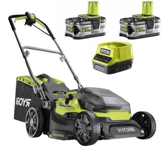 Ryobi Hybrid RY18LMH37A-250 - Tondeuse à gazon à batterie - 2x18V/5Ah - Coupe de 37 cm