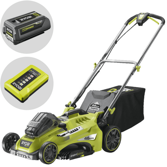 Tondeuse Ă batterie RYOBI RLM36X46H50PG - MAX POWER 36V - 5Ah - bac de 45 l - coupe de 46 cm