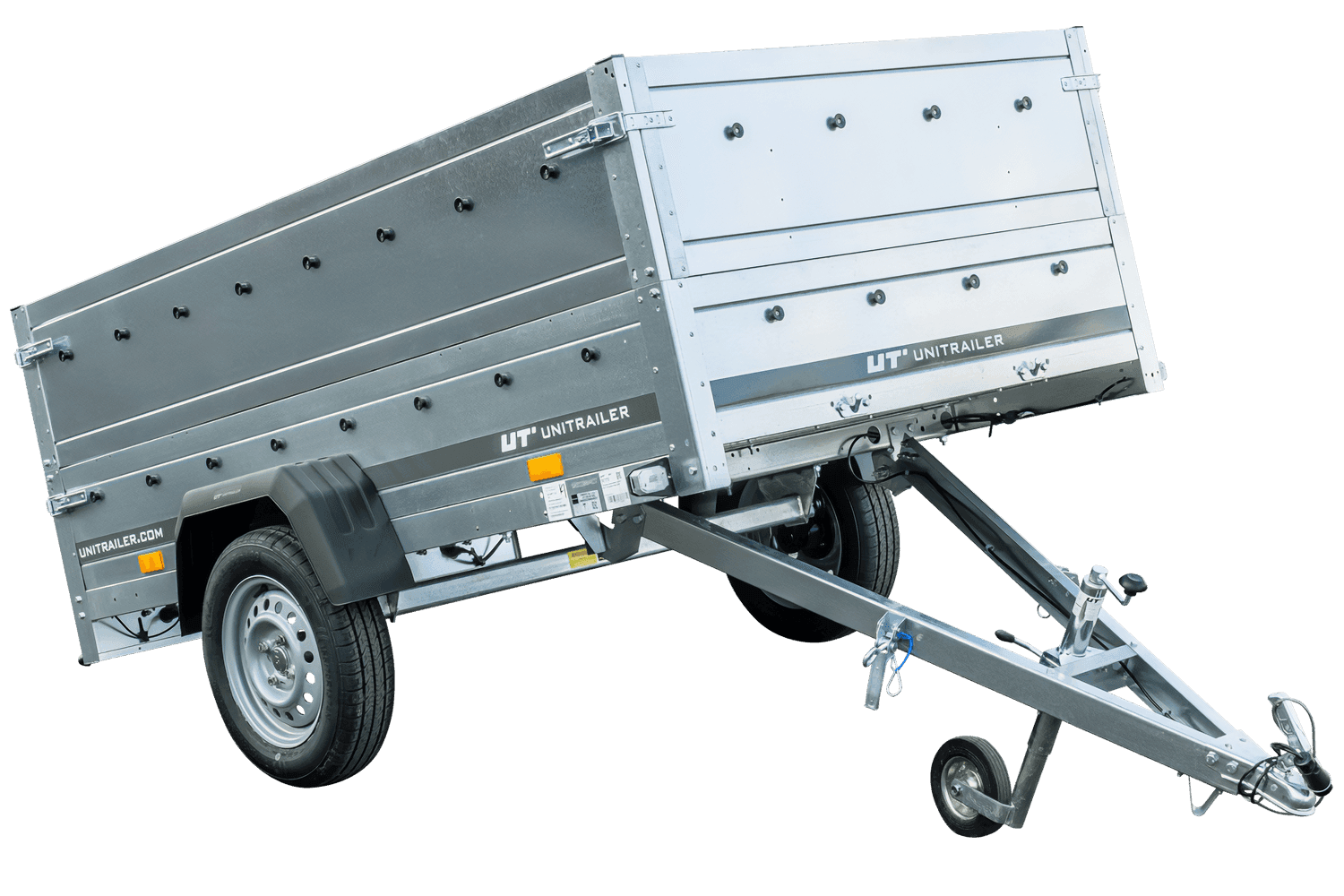 UNITRAILER GARDEN TRAILER 230 KIPP RIMORCHIO LEGGERO 230x125 CON SOVRASPONDE E RUOTINO
