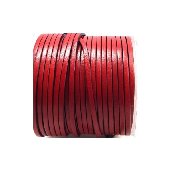 Cuir plat 3mm rouge