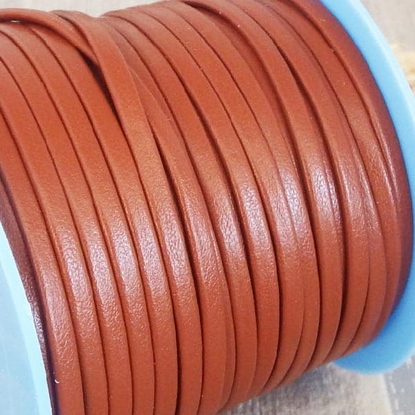 Cuir plat 3mm doublé cognac