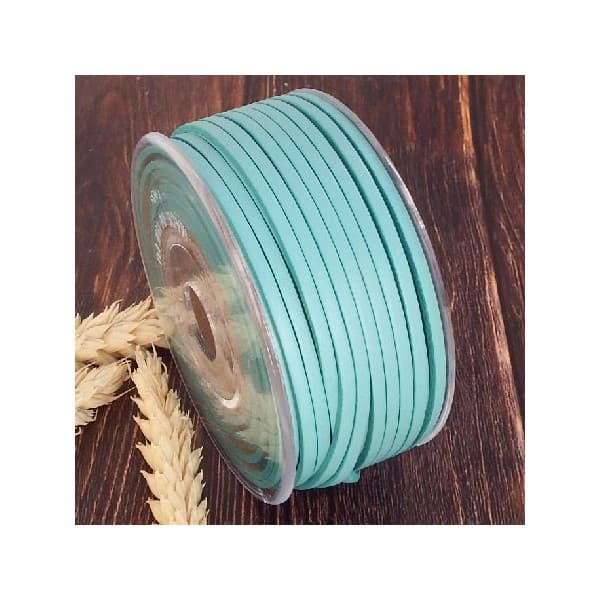 Cuir plat 3mm turquoise pastel par metre