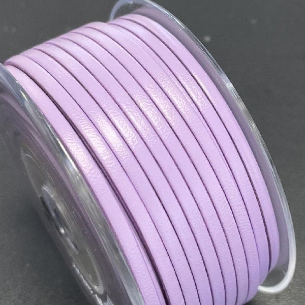 Cuir plat 3mm lilas pastel par metre