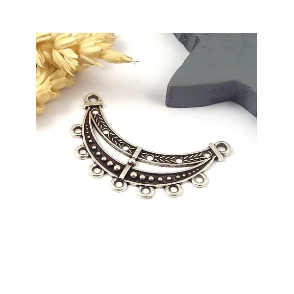 Intercalaire plastron ethnique plaque argent 51mm
