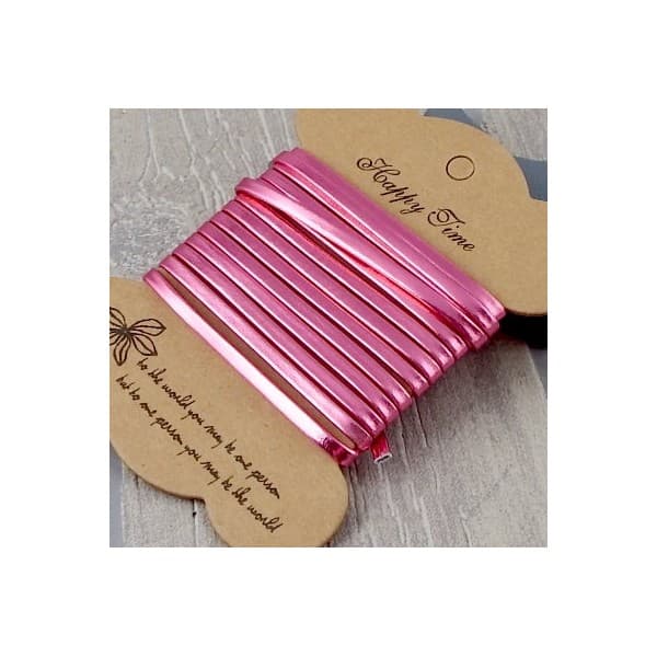 Cuir plat 3mm doublé rose métal
