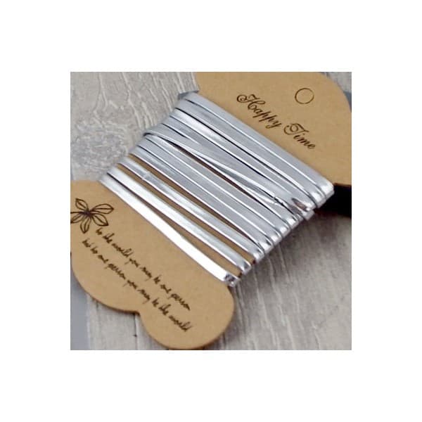 Cuir plat 3mm doublé argent brillant