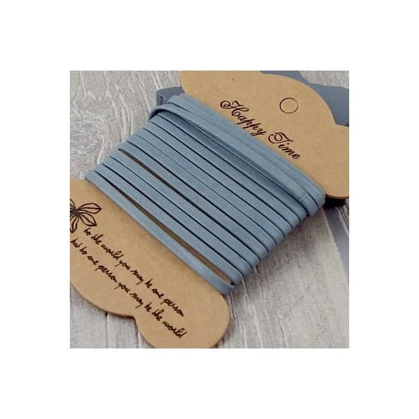 Cuir plat 3mm doublé gris clair