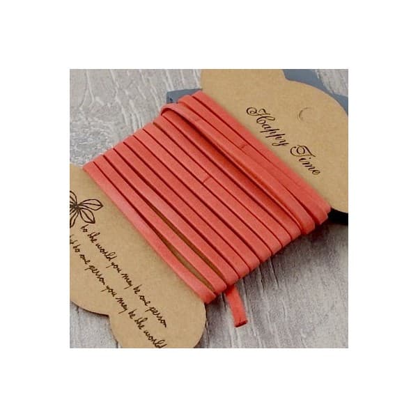 Cuir plat 3mm doublé corail
