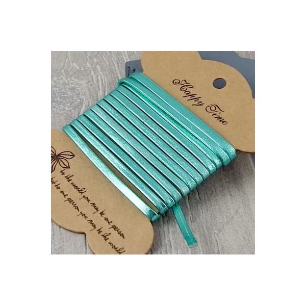 Cuir plat 3mm doublé vert métal