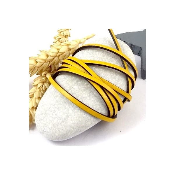 Cuir plat 3mm jaune