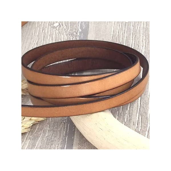 Cuir plat 10mm marron tabac