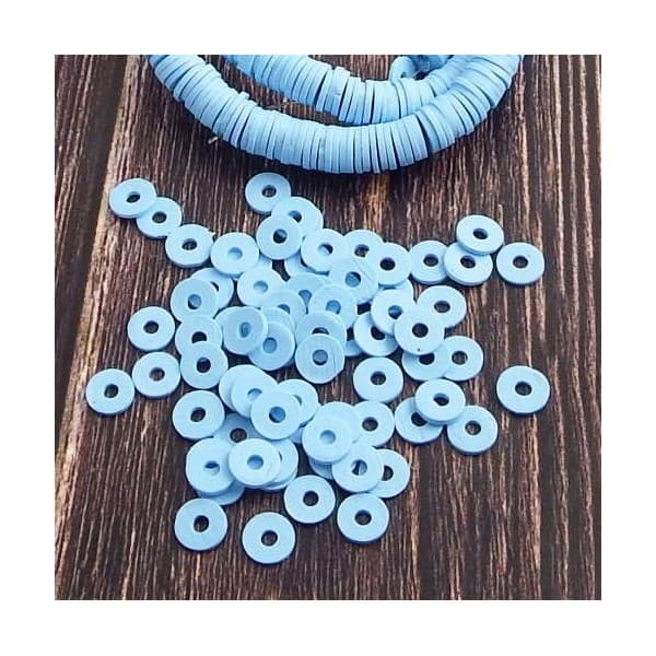 Perles Heishi 6mm Bleu ciel 36