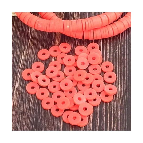 Perles Heishi 6mm rouge 30