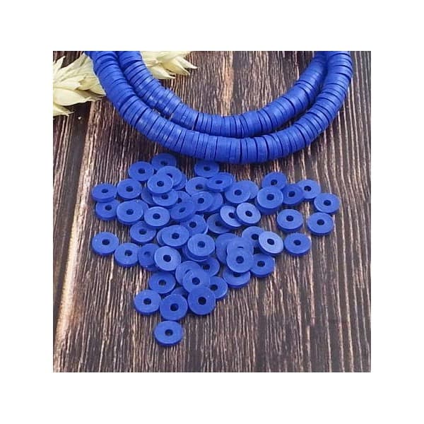 Perles Heishi 6mm bleu gitane 09