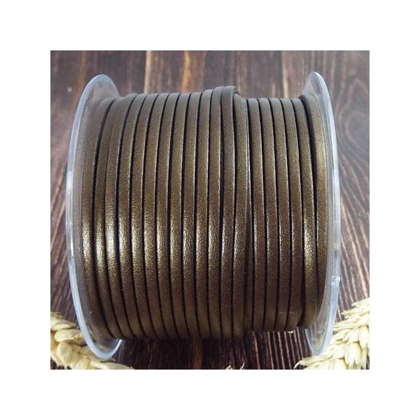 Cuir plat 3mm bronze