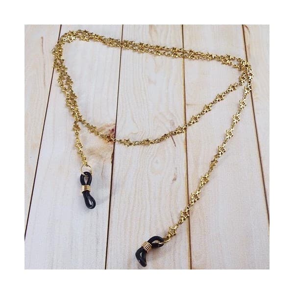 Chaine de lunettes etoiles en acier inoxydable 68cm