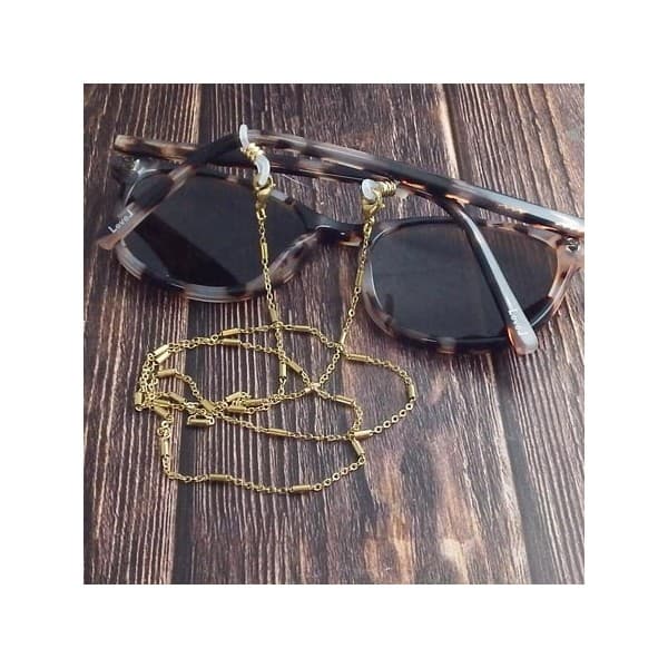 Chaine de lunettes maillons fins acier inoxydable dore 70cm