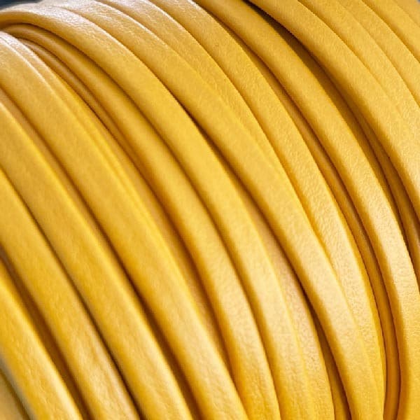 Cuir plat 3mm doublé jaune